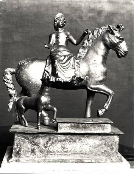 Statuette of Epona, Gaulish Goddess, protector of horses, riders and travellers, from La Sarrazine, von Gallo-Roman
