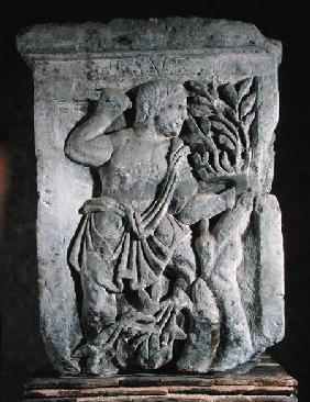 Capital of the Nautes Pillar depicting Esus cutting mistletoe 14-37 AD