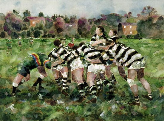 A Rugby Match, 1989  von Gareth Lloyd  Ball