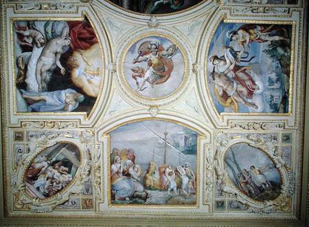 Ceiling painting depicting the Story of Perseus and Danae von Gaspar Becerra