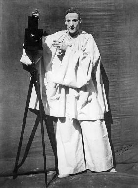 Portrait of Jean Charles Deburau (1829-73) as Pierrot, c.1850-60 (b/w photo) 