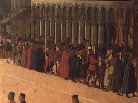 Procession in St. Mark's Square, detail of musicians 1496