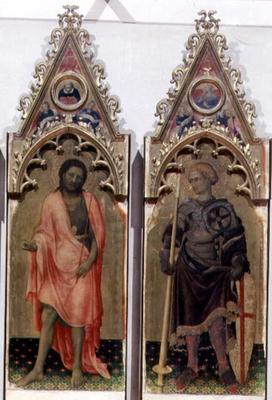 Two saints from the Quaratesi Polyptych: St. John the Baptist and St. George 1425 (tempera on panel) 19th