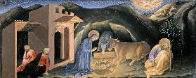 Adoration of the Magi Altarpiece; left hand predella panel depicting the Nativity 1423