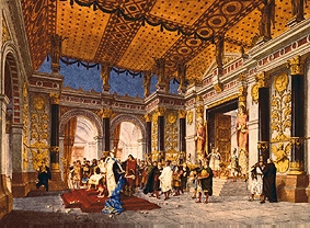Aufführungsbild von Jules Massenets Theodora, mit Dekorationen von Angelo I.Quaglio. München von Georg Dehn