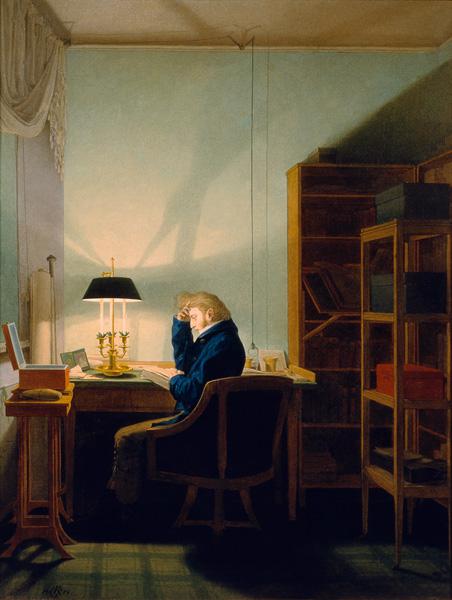 Lesender bei Lampenlicht 1814