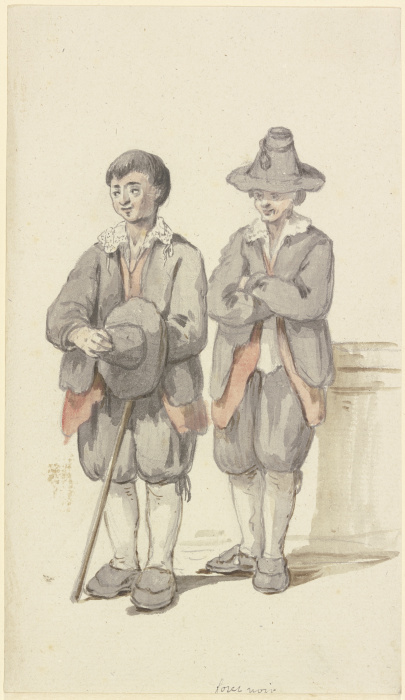Zwei junge Schwarzwaldbauern, beide von vorne von Georg Melchior Kraus
