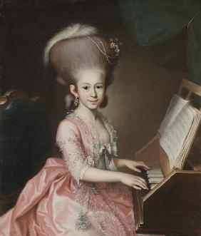 Porträt einer jungen Dame am Clavichord 1779