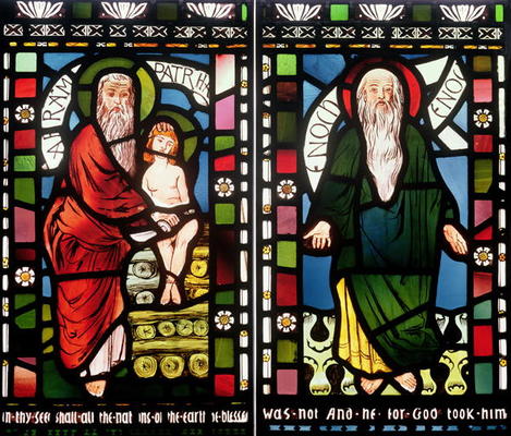 Abraham and Enoch, detail from the Creation Window, 1861 (stained glass) (see 120153) von George Campfield