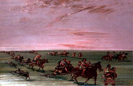 Red Indians using the Travois von George Catlin
