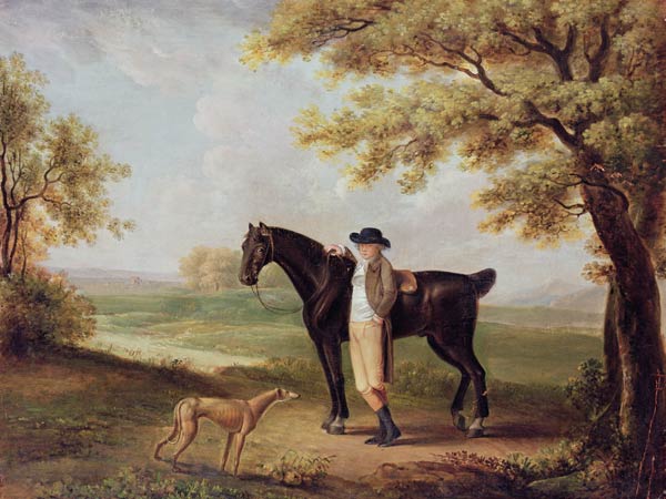 Horse, rider and whippet von George Garrard