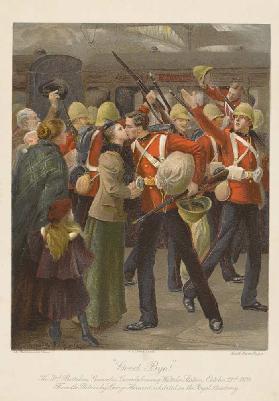 Auf Wiedersehen! Die 3. Bataillon Grenadier Guards Verlassen Waterloo Station 1899