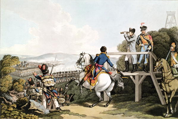 Bonaparte (1769-1821) Just before his Flight, Viewing the Attack of his Imperial Guard, Waterloo, 18 von George Hum