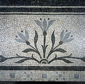 Detail of a floral floor pattern, c.1880 (mosaic) 1863