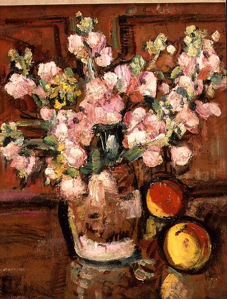 A Still Life of Fruit and Flowers von George Leslie Hunter