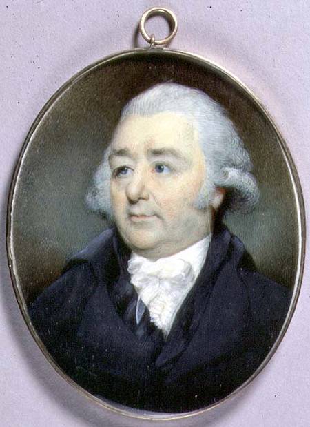 Portrait Miniature of John Flaxman (1755-1826) c.1798 (w/c on ivory) von George Place
