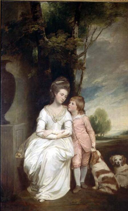 The Countess of Albemarle and her son von George Romney