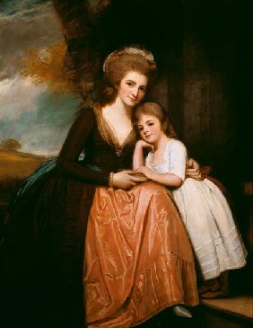 Portrait of Mrs Bracebridge and her daughter Mary 18th c.