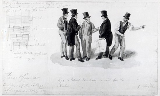 Builders, surveyors and architects at the building of the Royal College of Surgeons von George the Elder Scharf