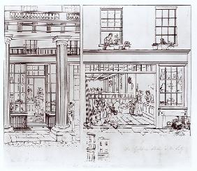 The Quadrant, Regent Street and Golden Lane, London, c.1829 (pen on paper)