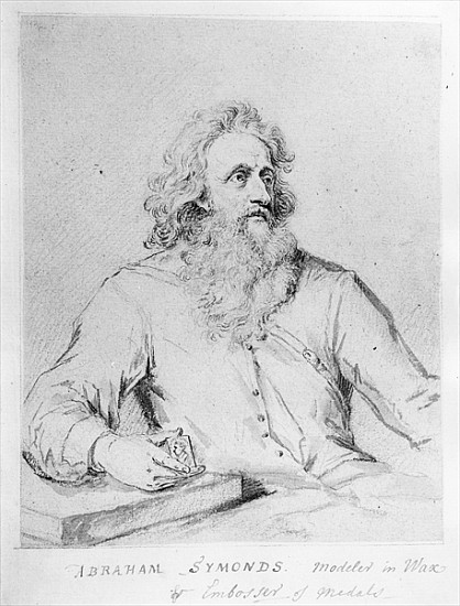 Abraham Symonds, after a portrait Sir Godfrey Kneller (pen & ink and wash on paper) von George Vertue