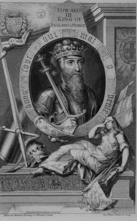 Edward III (1312-77) King of England from 1327, after a painting in Windsor Castle, engraved by the von George Vertue