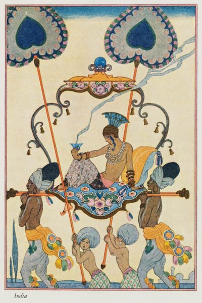 India, from 'The Art of Perfume', pub. 1912 (pochoir print) von Georges Barbier