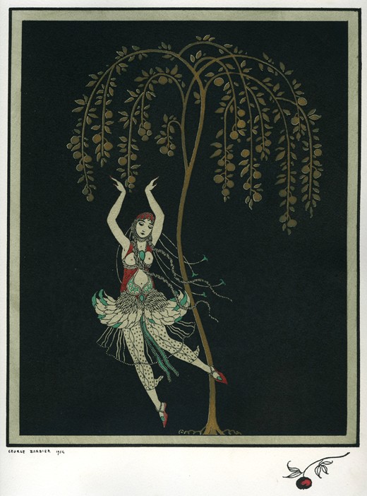 Tamara Karsawina im Ballett Der Feuervogel von I. Strawinski von Georges Barbier