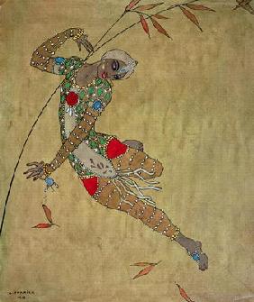 Nijinsky (1890-1950) in the ballet 'Scheherazade' by Rimski-Korsakov 1804