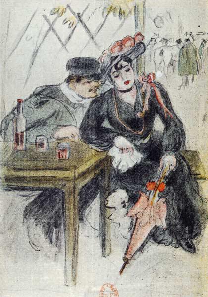 A Prostitute and her Client, illustration from ''La Maison Philibert'' Jean Lorrain (1855-1906) publ
