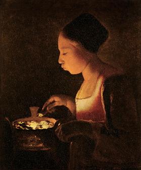 Mädchen mit Kohlebecken (La fillette au brasero) 1648-50