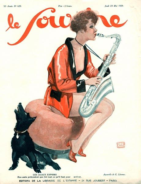Front cover of ''Le Sourire'', 1929 (colour litho) 