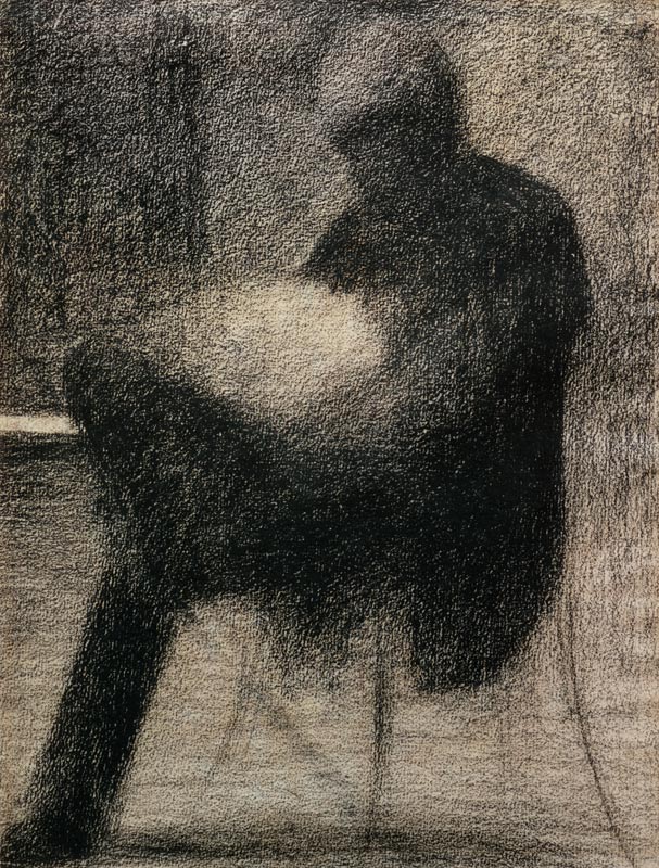 Man reading / Chalk drawing von Georges Seurat