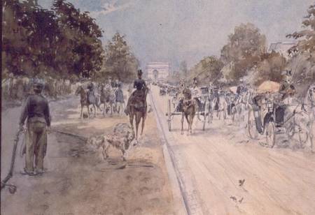 Carriages on the Champs Elysees von Georges Stein