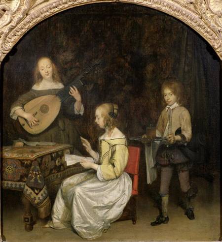 The Concert: Singer and Theorbo Player von Gerard ter Borch or Terborch