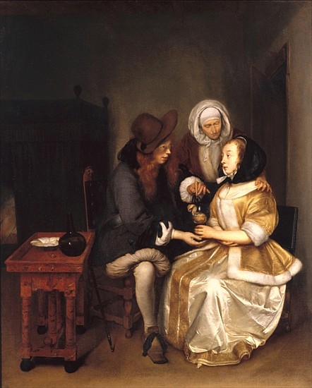 An Interior with a Couple and a Procuress: The Glass of Lemonade von Gerard Terborch