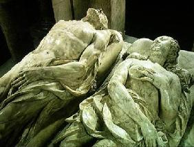 Tomb of Catherine de Medici (1519-89) and Henri II (1519-59) detail of the effigies of Catherine and 1562-73