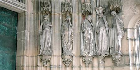 The Five Foolish Virgins, jamb figures from the Paradise Portal, figures carved c.1250 von German School