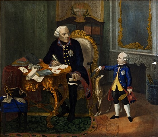Frederick the Great and his Grandnephew von German School