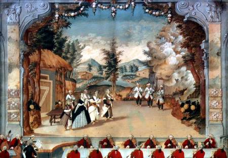 Joseph Haydn (1732-1809) at the first performance of his opera 'L'Incontro Improvviso' in the Esterh von German School