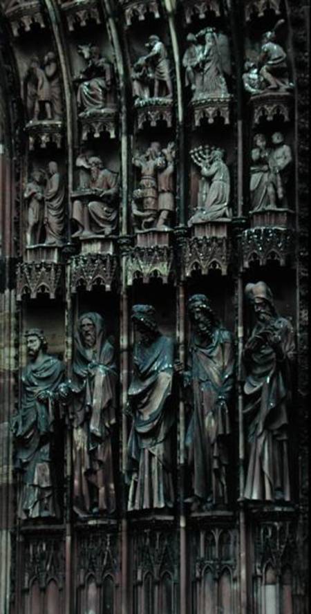 Sculptural detail from the right-hand side of the central portal, west facade von German School