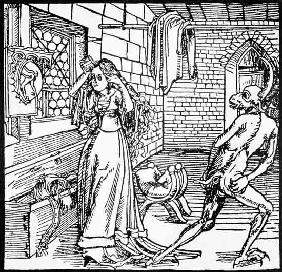 The Devil and the Coquette, copy of an illustration from 'Der Ritter von Turm', Augsburg 1498, used published