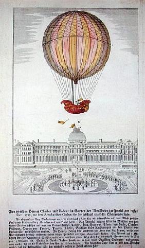 The Flight of Jacques Charles (1746-1823) and Nicholas Robert (1761-1828) from the Jardin des Tuiler