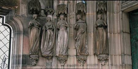 The Five Wise Virgins, jamb figures from the Paradise Portal, figures carved c.1250 von German School