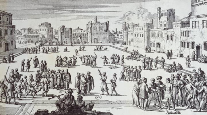 Slave Market in Algiers (engraving) von German School, (17th century)