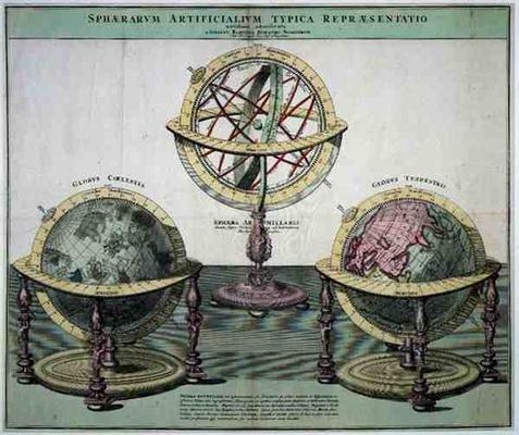 Typical Representations of Artificial Spheres (coloured engraving) von German School, (18th century)