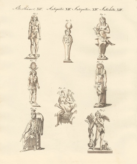 Egyptians divinities von German School, (19th century)