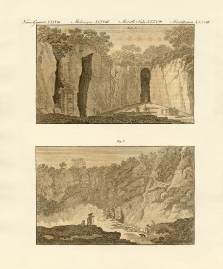 Famous caves von German School, (19th century)