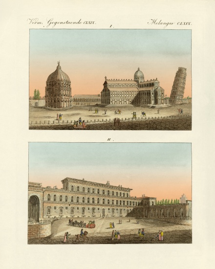 Strange buildings in Italy von German School, (19th century)