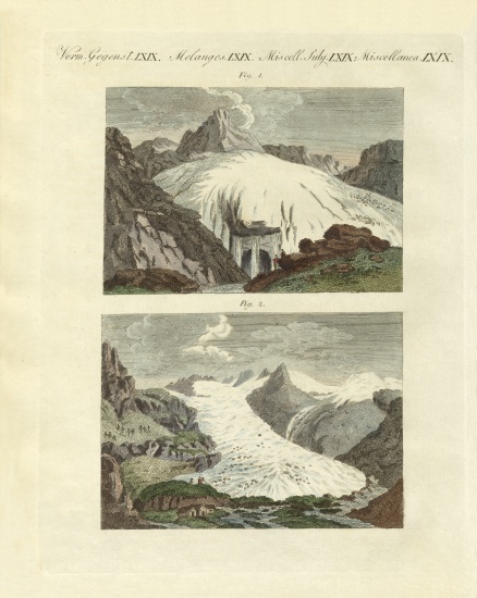 Strange glaciers as the birth of large rivers von German School, (19th century)